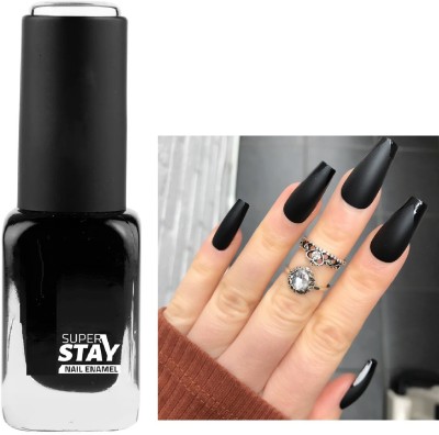 Latixmat LONG WEAR & SOFT TOUCH VELVET DULL MATTE BLACK NAIL PAINT black