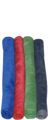 Sheenuu Microfiber Set of 4 Piece Soft & Super Absorben 40*40 cm Multicolor Multicolor Cloth Napkins(4 Sheets)