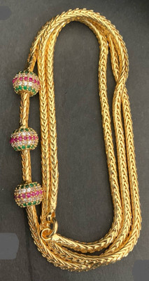 PBM CREATIONS Gold Plated Covering 3 ball Mop/Mugappu/Mogappu Saradu Chain for Women Gold-plated Plated Copper Chain