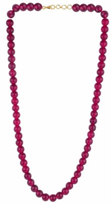 RESHOFASHIONCUBE RESHO FASHION CUBE - Single Line Red Crystal/Glass Stone Beaded Strand Statement Beads Shell Layered