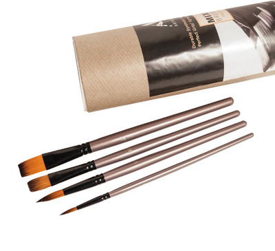 ArtRight Premium Black Handle Synthetic Mix Artist Paint Brush Set(Black)