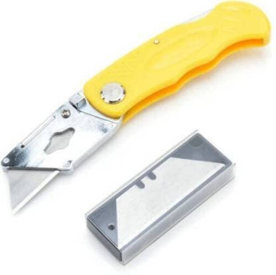Hetkrishi Pocket Carpet Knife with 5 Replaceable Stainless Steel Blades Plastic Grip Hand-held Paper Cutter(Set Of 1, Multicolor)