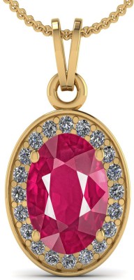 LMDLACHAMA 10.00 Ratti/ 9.25 Carat Natural Ruby (Manik ) Gemstone Ring For Women & Men Gold-plated Metal Pendant