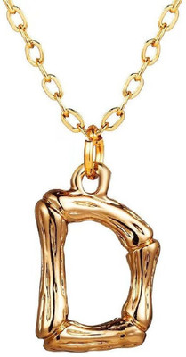 ZIVOM Initial Alphabet Letter D Gold-plated Copper Pendant Set