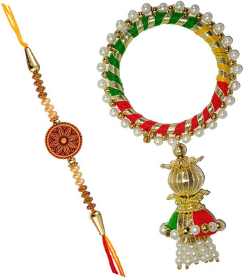 Ingo Creation Bhaiya Bhabhi 112 Yarn Chawal Roli Pack, Rakhi, Lumba  Set(2 rakhi)