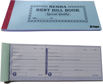 Accounts Rent Bill Book 80 Pages Rent Bill Book 80 Pages Pack of 2 Pcs (24.5 X 9 CM) 1-Part Rent Bill Book(80 Sets)