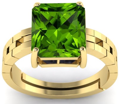 LMDLACHAMA 8.25 Ratti 7.00 Carat Original Peridot AA+ Quality Gemstone Adjustable Ring Metal Peridot Ring