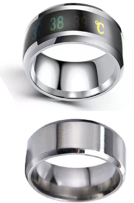 Ruhi Collection Valentine Gift Jewellery Propose Engagement Fancy Party Wear Stylish Design Ring Stainless Steel Titanium Plated Ring Set