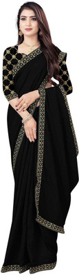 ZONEENTERPRISE Embellished Banarasi Art Silk Saree(Black)