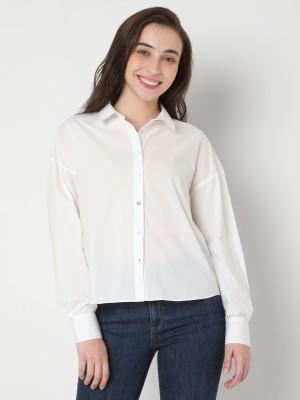 VERO MODA Women Solid Casual White Shirt