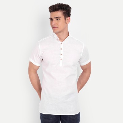 Vida Loca Men Solid Casual White Shirt