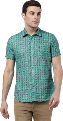 AD by Arvind Men Printed Casual Green Shirt