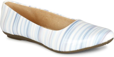 KaryJerry Printed Patent Casual Flat Bellies For Women(Blue)