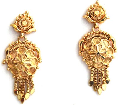 S L GOLD S L GOLD 1 Gram Micro Plated Flower Design Earring E1 Copper Earring Set