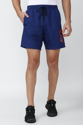 PETER ENGLAND Graphic Print Men Blue Regular Shorts