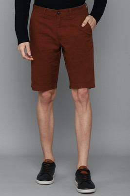 Allen Solly Solid Men Red Regular Shorts