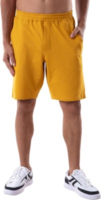 GLOOT by Nykaa Solid Men Yellow Regular Shorts, Running Shorts, Sports Shorts, Casual Shorts