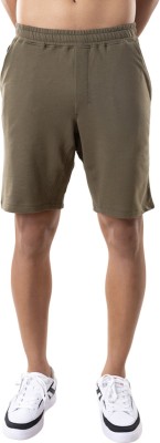 GLOOT by Nykaa Solid Men Dark Green Regular Shorts, Running Shorts, Sports Shorts, Casual Shorts