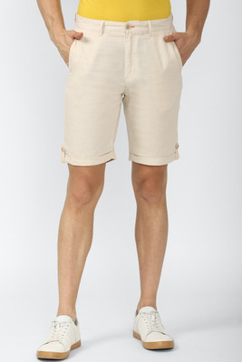 PETER ENGLAND Solid Men Beige Regular Shorts