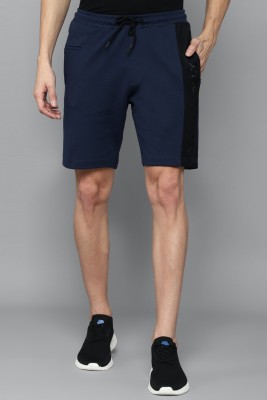 Allen Solly Self Design Men Dark Blue Regular Shorts