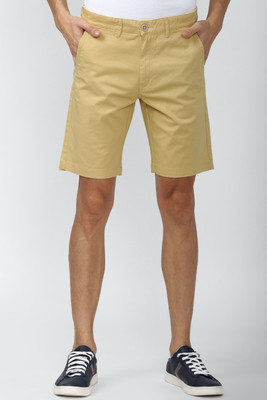 PETER ENGLAND Solid Men Khaki Regular Shorts