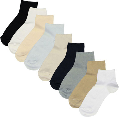 Nicsy Women Solid, Printed Ankle Length, Calf Length, Mid-Calf/Crew(Pack of 9)