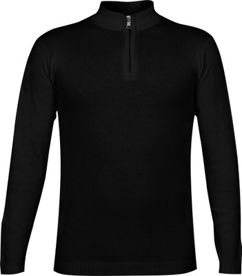 Clothify Solid High Neck Casual Boys Black Sweater