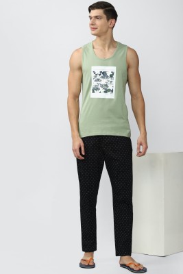 PETER ENGLAND Graphic Print Men Round Neck Green T-Shirt