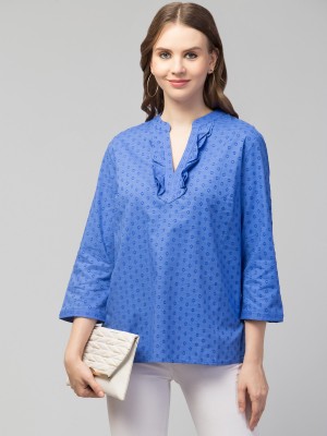 ritika enterprises Casual Solid Women Blue Top