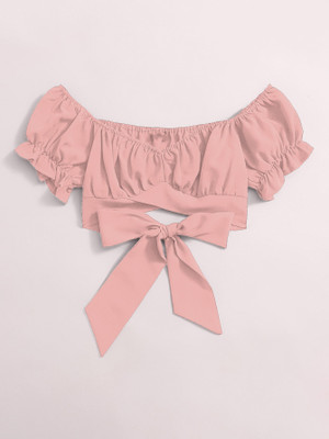 KAHARA Casual Solid Women Pink Top