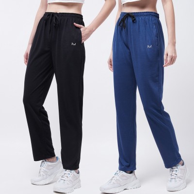 Pivl Solid Women Black, Dark Blue Track Pants