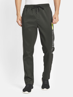 Octave Solid Men Dark Green Track Pants