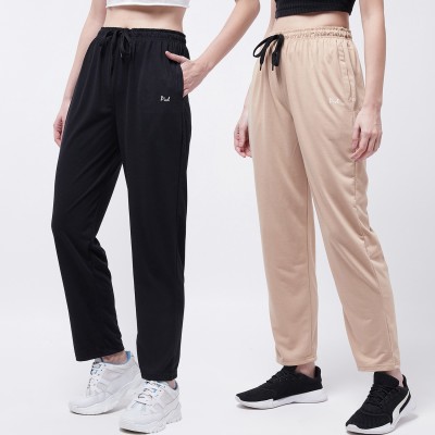 Pivl Solid Women Black, Beige Track Pants