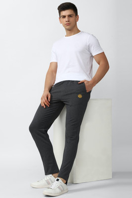 VAN HEUSEN Solid Men Black Track Pants