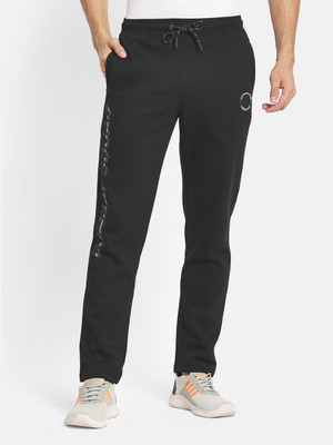 Octave Solid Men Black Track Pants