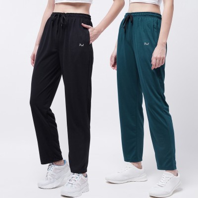 Pivl Solid Women Black, Dark Green Track Pants