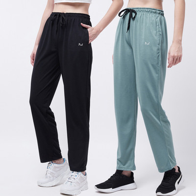 Pivl Solid Women Black, Green Track Pants