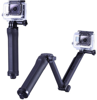 MOOZMOB Action Camera Tripod Stand Mount Mini Video Camera Stand Mount for Action Camera Tripod(Black, Supports Up to 1800 g)