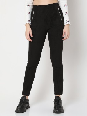 VERO MODA Regular Fit Women Black Trousers