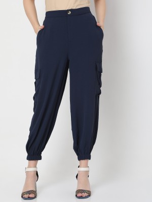 VERO MODA Regular Fit Women Blue Trousers