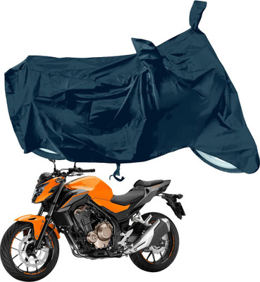 RiderShine Waterproof Two Wheeler Cover for Honda(CB 500, Black)