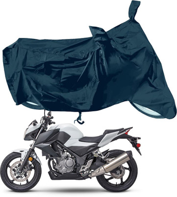 RiderShine Waterproof Two Wheeler Cover for Honda(CB300R, Black)