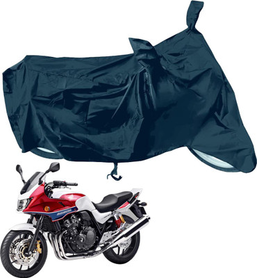 RiderShine Waterproof Two Wheeler Cover for Honda(CB 400, Black)