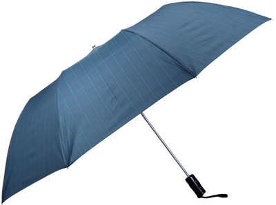 The CLOWNFISH Drizzle Series 2- Fold Auto Open Pongee Umbrellas(Stripes Design- Bottle Green) Umbrella(Green)