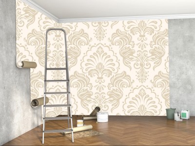 Decor World Abstract Beige, Brown Wallpaper(228 cm x 40 cm)