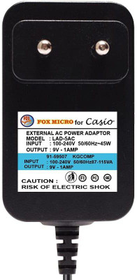 Darahs Casio Keyboard Piano Adapter MA 150 LAD-5 WK-110 WK-200 CTK-2100 Worldwide Adaptor(Black)