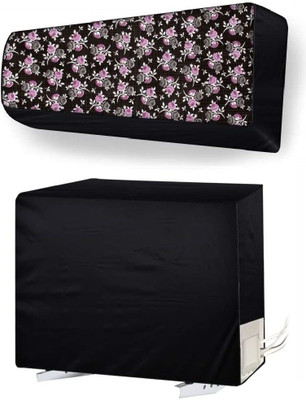 Lala Maneet Air Conditioner  Cover(Width: 114.3 cm, Black Pink Flower)