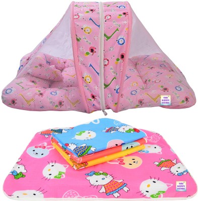 BABY KINGDOM Cotton Baby Bed Sized Bedding Set(Pink Giraffe)