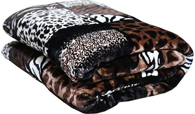 SHALRA Animal Single Mink Blanket for  AC Room(Polyester, Coffee)