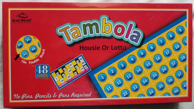 Geethas Collections Tambola Housie Board Game with 48 Plastic Coated Reusable Punched Cards Party & Fun Board Game